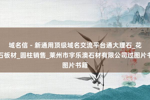 域名信 - 新通用顶级域名交流平台通大理石_花岗石板材_圆柱销售_莱州市宇乐澳石材有限公司过图片书籍